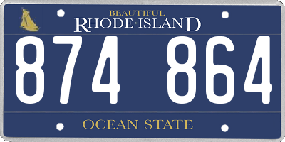 RI license plate 874864