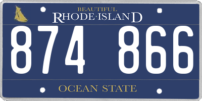 RI license plate 874866