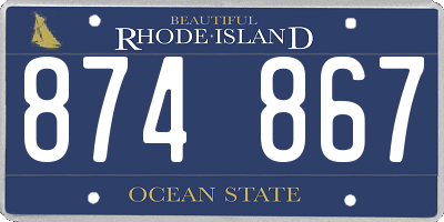RI license plate 874867