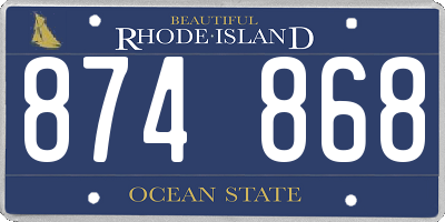RI license plate 874868