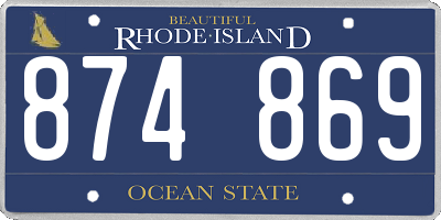 RI license plate 874869