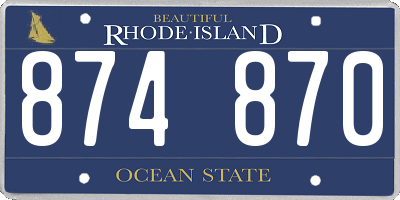 RI license plate 874870