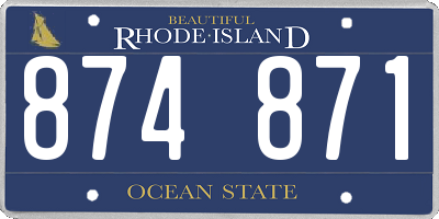 RI license plate 874871