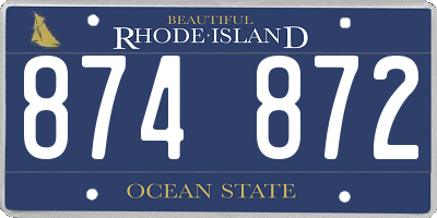 RI license plate 874872