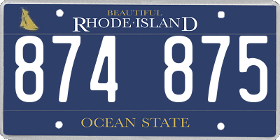 RI license plate 874875