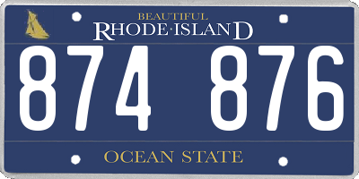 RI license plate 874876