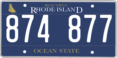 RI license plate 874877
