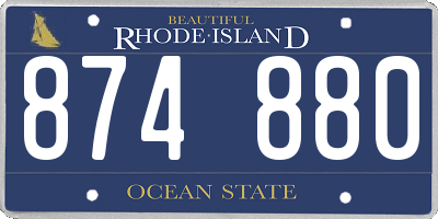 RI license plate 874880