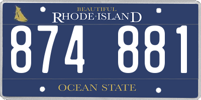RI license plate 874881