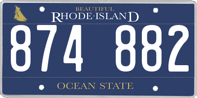 RI license plate 874882