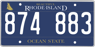 RI license plate 874883