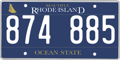 RI license plate 874885