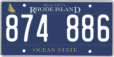 RI license plate 874886