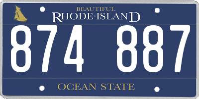 RI license plate 874887