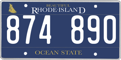 RI license plate 874890