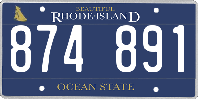 RI license plate 874891