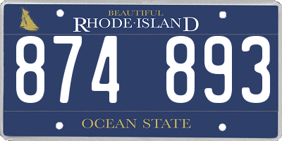 RI license plate 874893