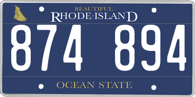 RI license plate 874894