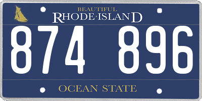 RI license plate 874896