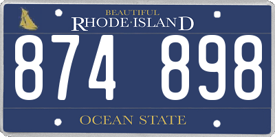 RI license plate 874898