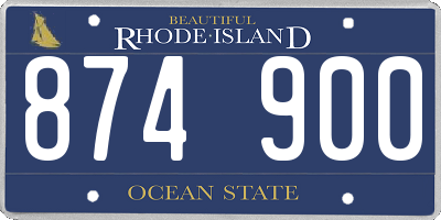 RI license plate 874900