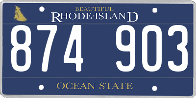 RI license plate 874903