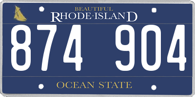 RI license plate 874904