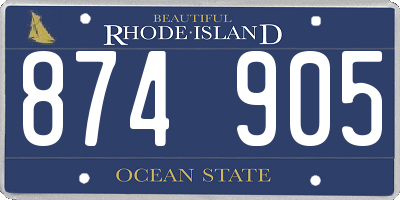 RI license plate 874905
