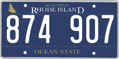 RI license plate 874907