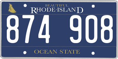 RI license plate 874908