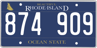 RI license plate 874909