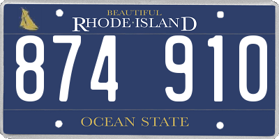 RI license plate 874910