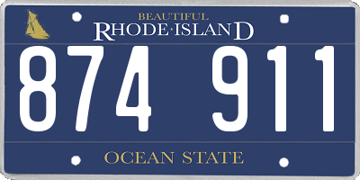 RI license plate 874911