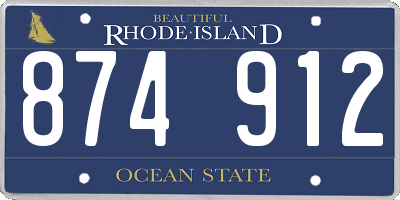 RI license plate 874912
