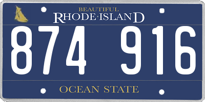 RI license plate 874916
