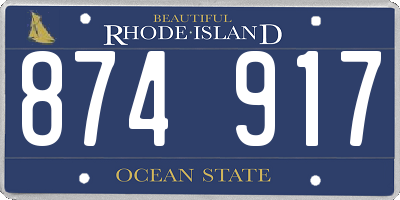 RI license plate 874917