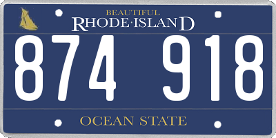 RI license plate 874918