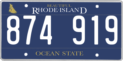 RI license plate 874919