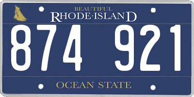 RI license plate 874921