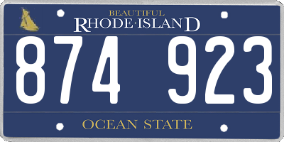 RI license plate 874923