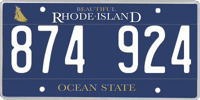 RI license plate 874924