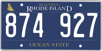 RI license plate 874927