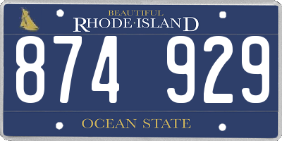 RI license plate 874929