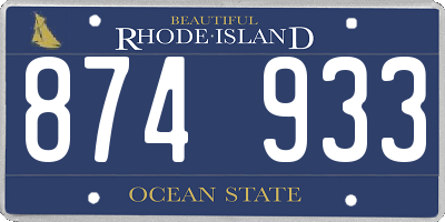 RI license plate 874933