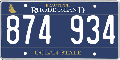 RI license plate 874934