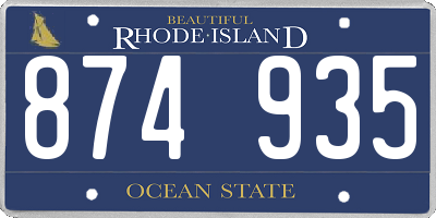 RI license plate 874935