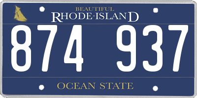RI license plate 874937