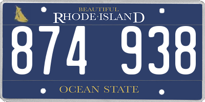 RI license plate 874938