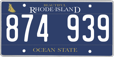 RI license plate 874939