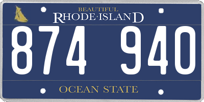 RI license plate 874940